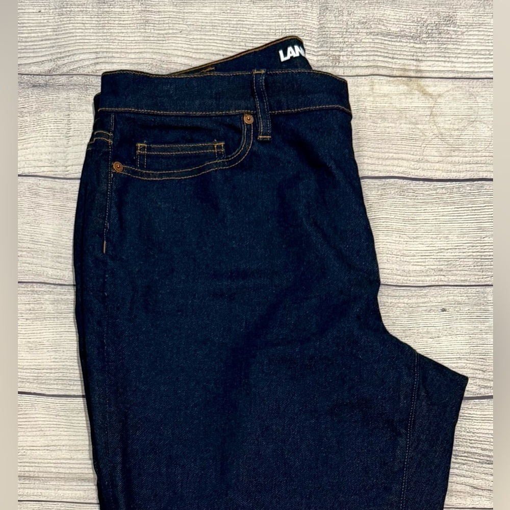 Lands' End Size 16 High Rise Straight Leg Blue Jeans - Picture 5 of 12